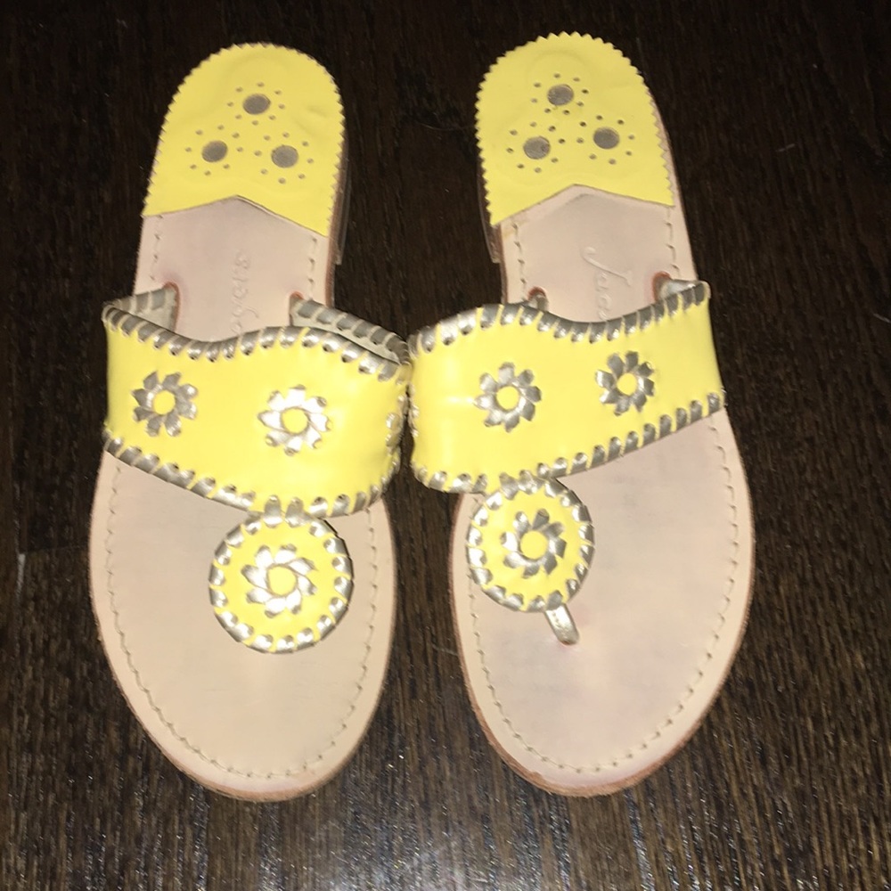 Jack Rogers yellow sandals worn once, like new